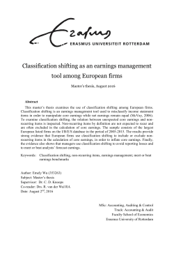 Classification shifting as an earnings management tool among