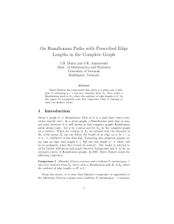 On Hamiltonian paths with prescribed edge lengths in the complete