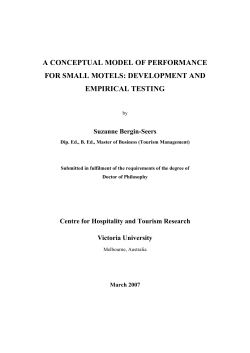 a conceptual model of performance for small motels: development