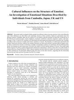 Cultural Influences on the Structure of Emotion: An Investigation of