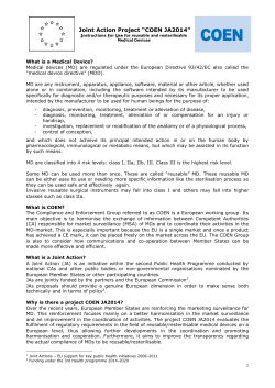 Joint Action Project &ldquo;COEN JA2014&rdquo;