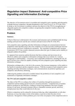 Anti-competitive Price Signalling and Information Exchange RIS