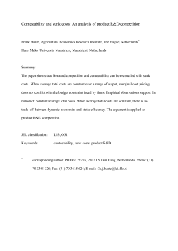 Contestability and sunk costs - Maastricht University Research Portal