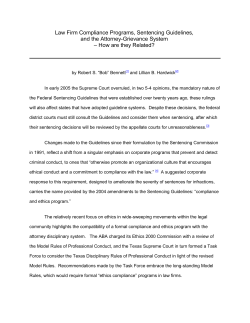 Law Firm Compliance Programs, Sentencing Guidelines, and the