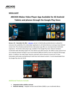 ARCHOS Makes Video Player App Available for All Android Tablets