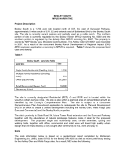 BEXLEY SOUTH MPUD NARRATIVE Project