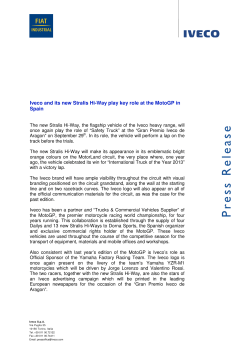 Iveco and its new Stralis Hi-Way play key role at