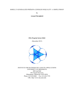 BORELL`S GENERALIZED PRÉKOPA