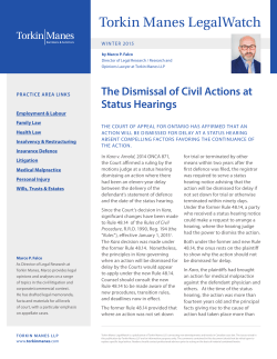 The Dismissal of Civil Actions at Status Hearings