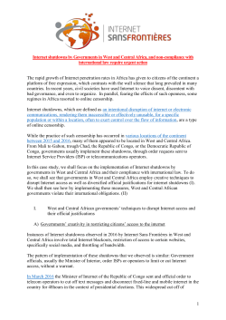 Internet shutdowns by Governments in West and Central