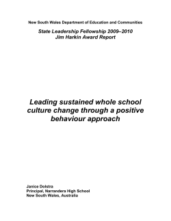Overview of research study - NSW Department of Education