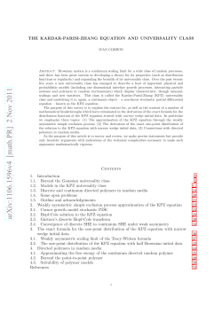 The Kardar-Parisi-Zhang equation and universality class