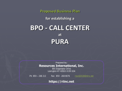 Rural BPO - Business Plan