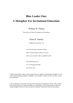 Blue Leader One: A Metaphor For Invitational Education