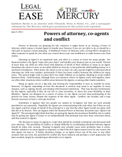 Powers of attorney, co-agents and conflict