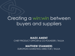 Creating a win:win between buyers and suppliers