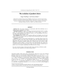 The evolution of prudent choice