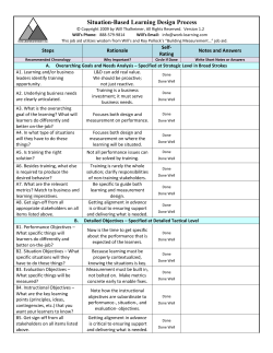 Situation-Based Learning Design Process