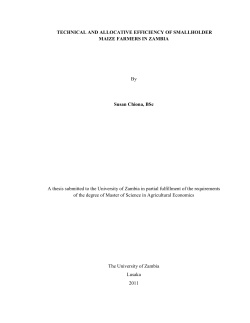 Economic Efficiency of Small Scale Farmers in Zambia