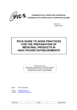 Guide to Good Practices for the Preparation of Medicinal