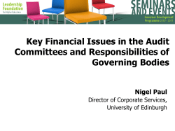 Key Financial Issues in the Audit Committees and Responsibilities of
