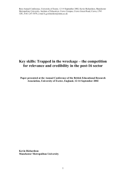 Paper Title: Key skills: Trapped in the wreckage &ndash; the competition for