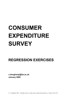 CONSUMER EXPENDITURE SURVEY