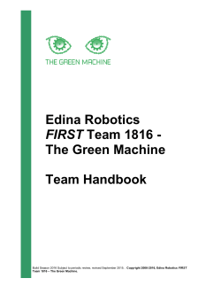 Team Handbook Example - FIRST | For Inspiration and Recognition