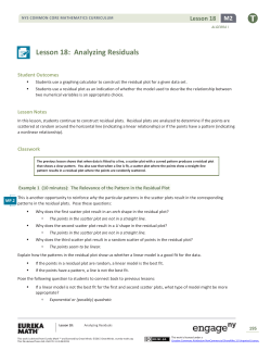 Algebra I Module 2, Topic D, Lesson 18: Teacher Version