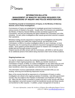 The Commission of Inquiry or Police Investigation