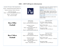 2016—2017 Fall Sports Information
