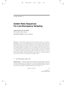 Golden Ratio Sequences For Low