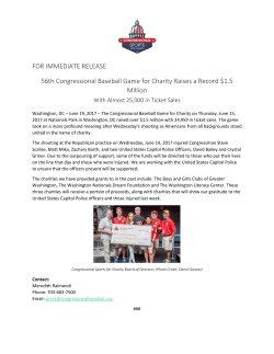 FOR IMMEDIATE RELEASE 56th Congressional Baseball Game for