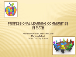 Professional Learning Community and School Wide Problem of the