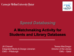 Speed Databasing A Matchmaking Activity for