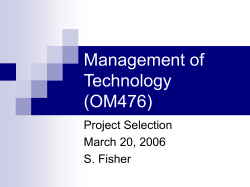 Management of Technology (OM476)