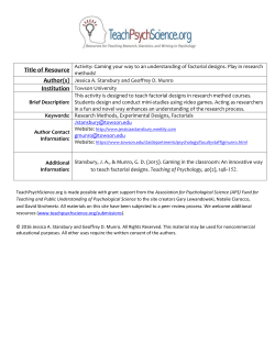 Gaming your way to an understanding of factorial designs. Play in
