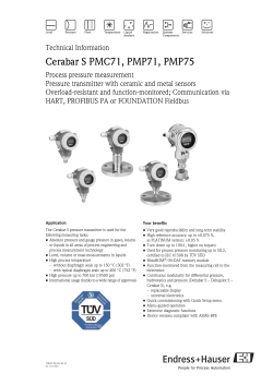 Cerabar S PMC71, PMP71, PMP75
