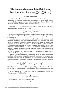 The Autocorrelation and Joint Distribution Functions of the Sequences