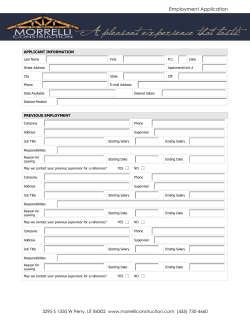 Previous Employment - Morrelli Construction