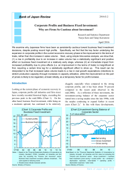 Corporate Profits and Business Fixed Investment