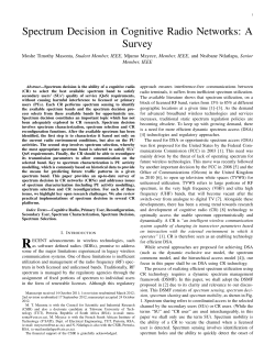 Spectrum Decision in Cognitive Radio Networks