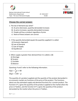 Baniyas International Private School Mathematics Department AY