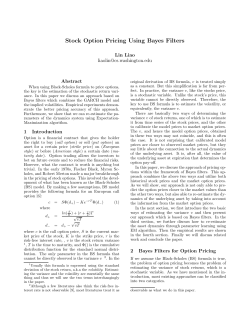 Stock Option Pricing Using Bayes Filters