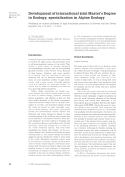 Development of international joint Master`s Degree in