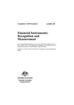 Accounting Standard AASB 139 Financial Instruments: Recognition