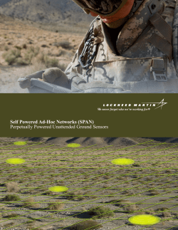 Self Powered Ad-Hoc Networks (SPAN) Perpetually Powered