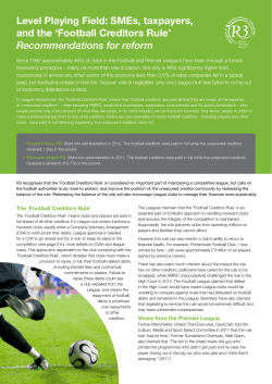 Football Creditors Rule