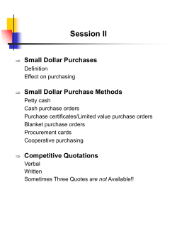 Purchasing`s Function More Than Issuing Purchase Orders