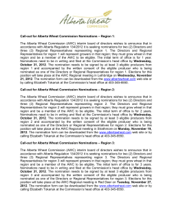 Call-out for Alberta Wheat Commission Nominations – Region 1